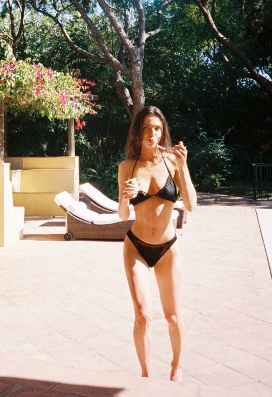 Carbón Faux Suede Bikini Top