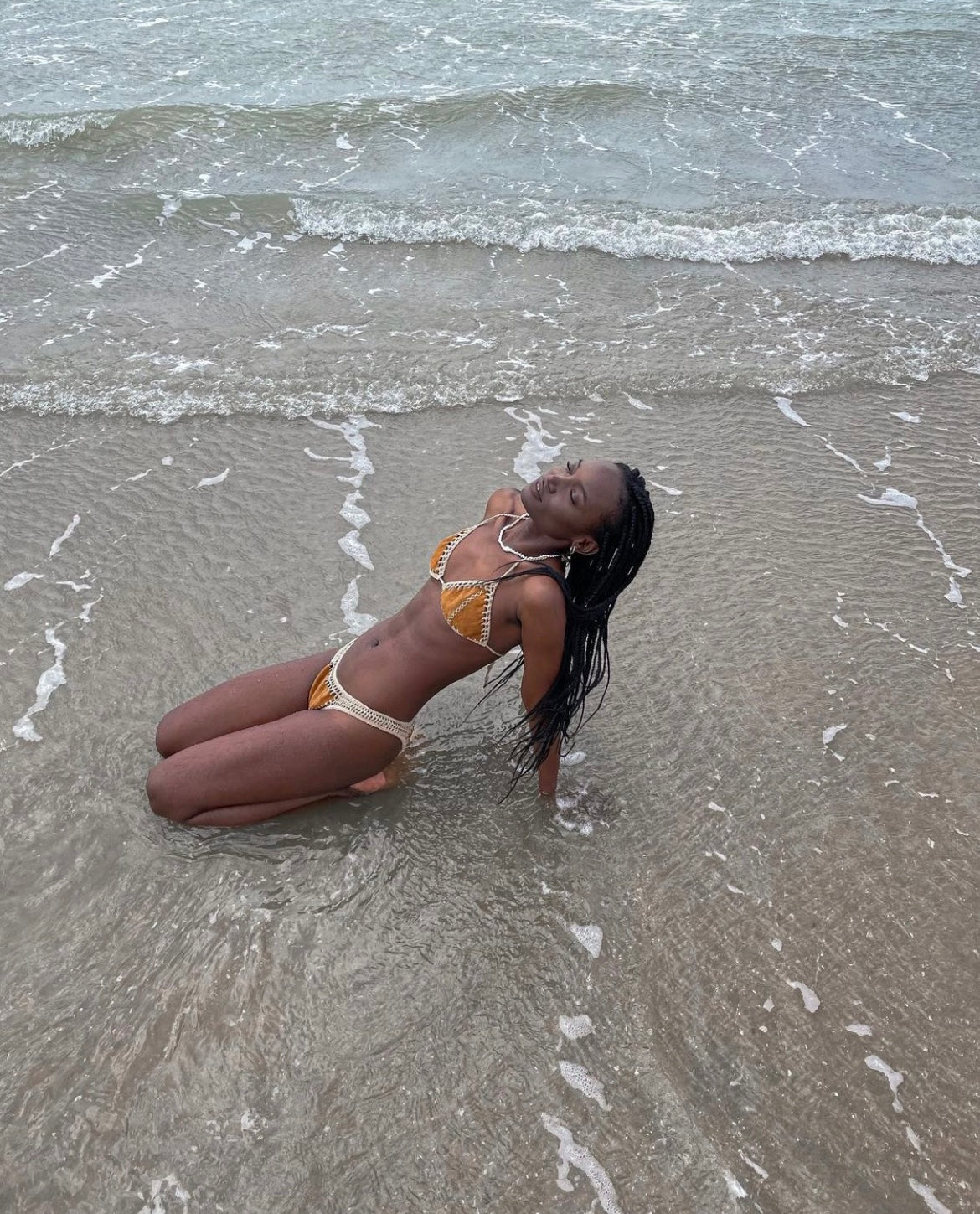 Cacoa Faux Suede Bikini Top