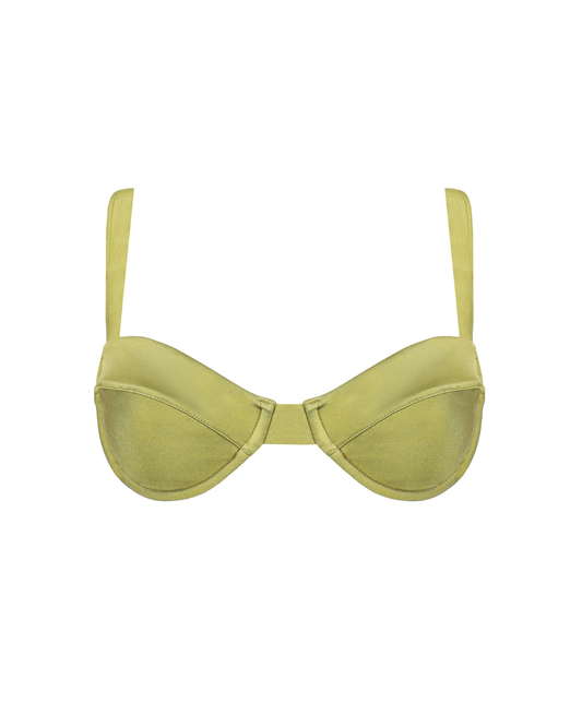 Agate Balconette Top - Olive Green